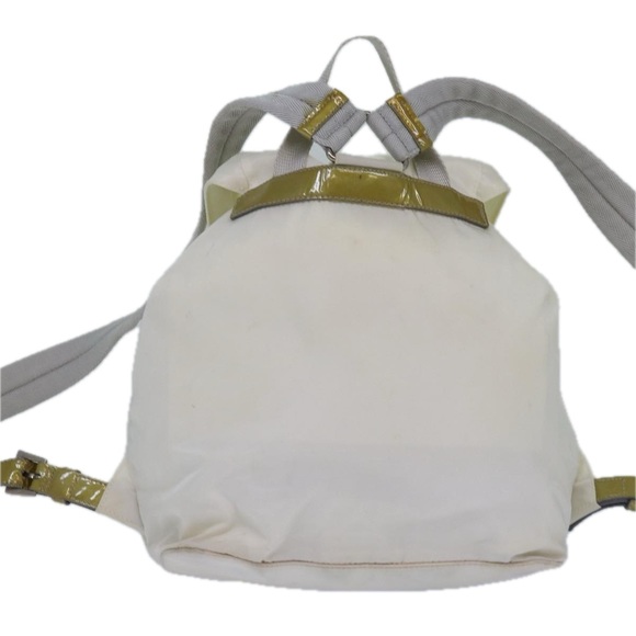 PRADA Backpack Nylon White Silver Auth 85291V main image 7